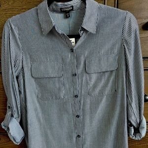 NWT Express striped button up blouse
